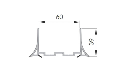 Profilo C in PVC da 40mm - UC40